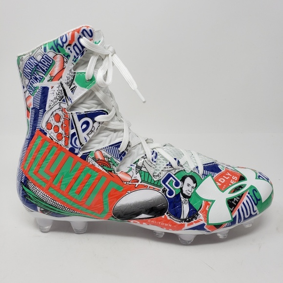 New Under Armour Football Illinois Cleats - Picture 5 of 8
